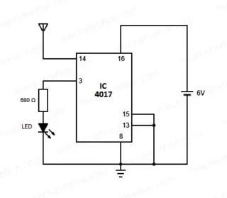 Non contact AC voltage detector circuit