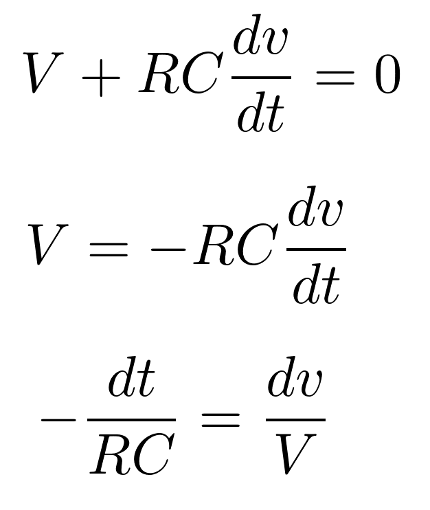 Derivation for voltage across a charging and discharging capacitor