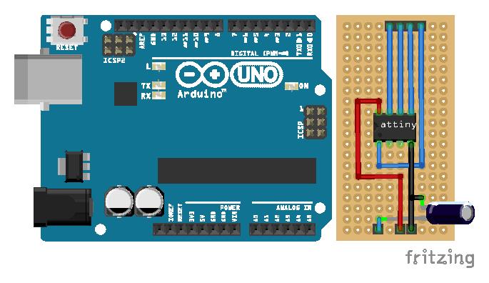 Attiny85 Attiny84 Makers DIY Arduino shield Attiny programming AVR Programmer 