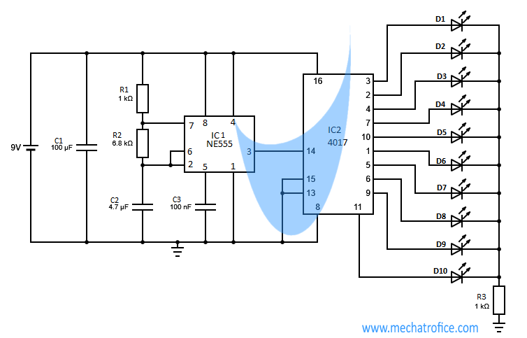 555 timer sequential lights