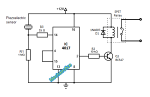 Simple touch switch circuit using transistor, 4017, 555 IC