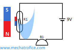 NC reed switch alarm, door open buzzer