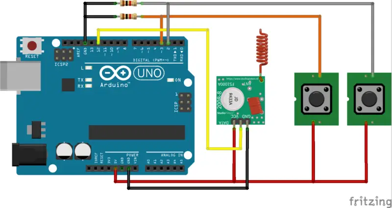 RF remote control using Arduino and 433mhz ASK module